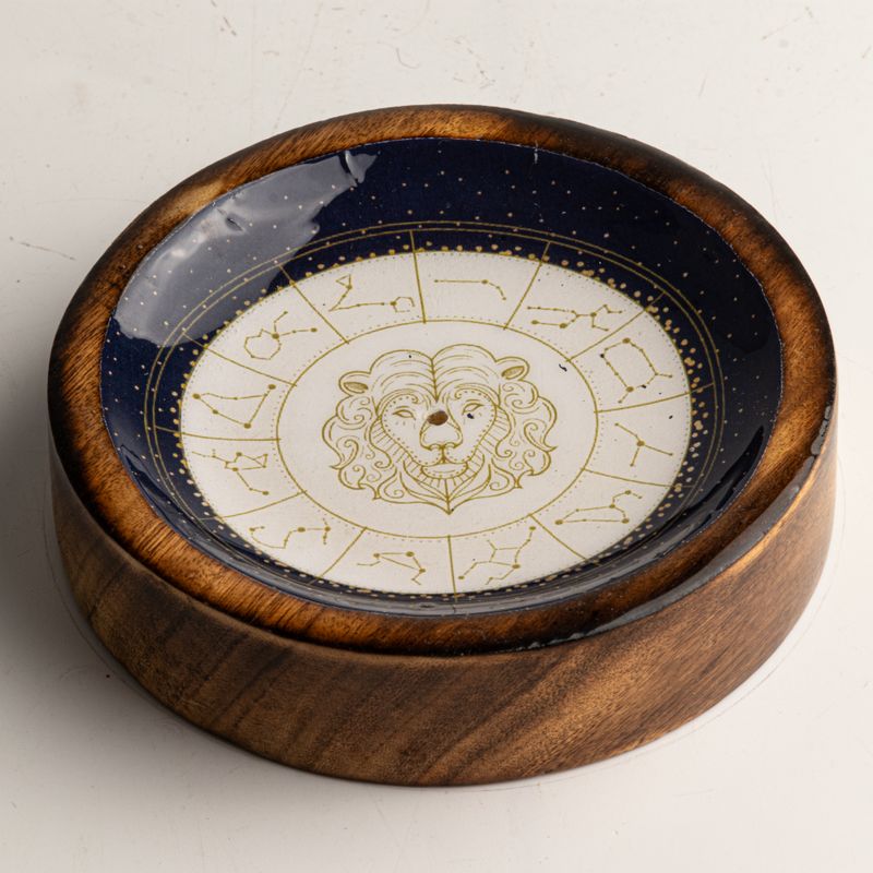 Mini cuenco y soporte para varitas de incienso Signo del Zodiaco – Leo