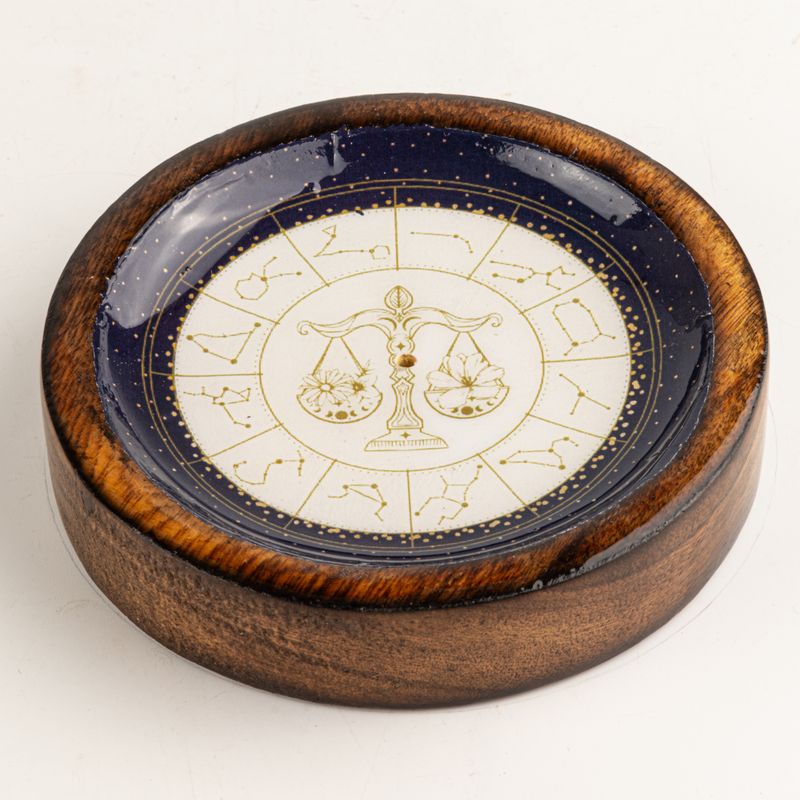 Mini cuenco y soporte para varitas de incienso Signo del Zodiaco – Libra