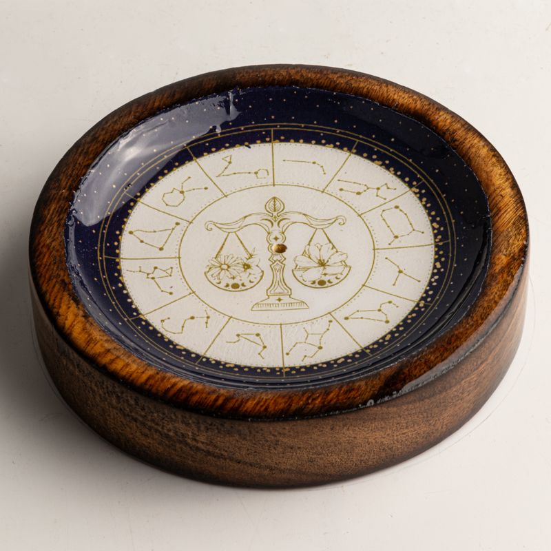 Mini cuenco y soporte para varitas de incienso Signo del Zodiaco – Libra