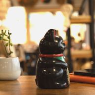 Gato de la suerte negro - 15 cm