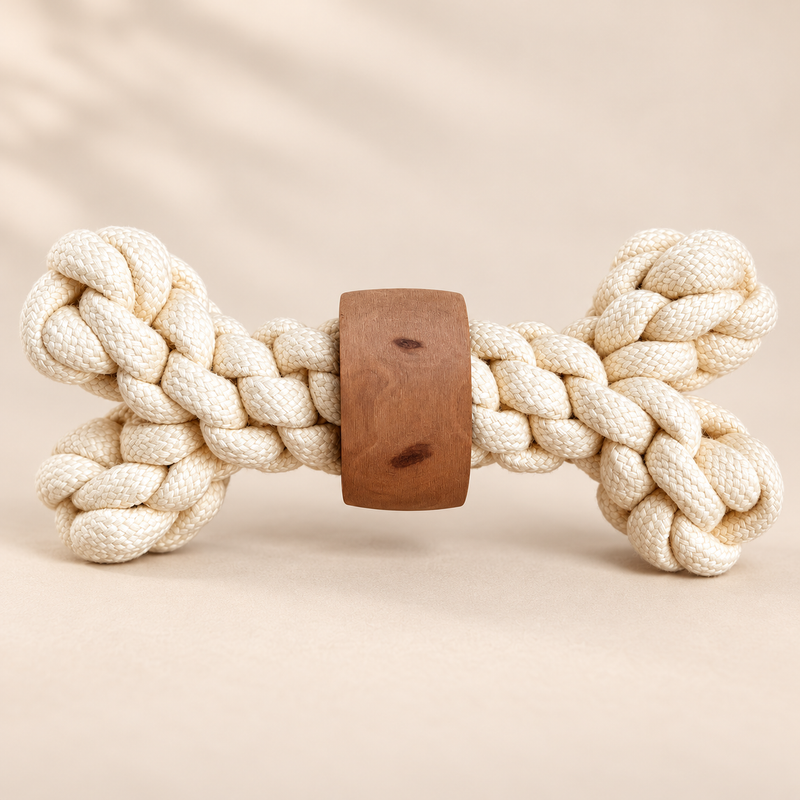 Juguete PAW – Mordedor de madera de café – Hueso Power Knot