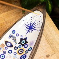 Cuenco para incienso de esmalte - Madera de mango - Mal de ojo