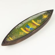 Quemador de incienso esmaltado - Madera de mango - Árbol de la vida