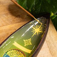 Quemador de incienso esmaltado - Madera de mango - Árbol de la vida