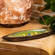 Quemador de incienso esmaltado - Madera de mango - Árbol de la vida