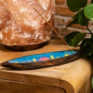 Cuenco para incienso de esmalte - Madera de mango - Mandala