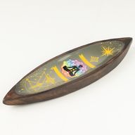 Cuenco para incienso de esmalte - Madera de mango - Chakra