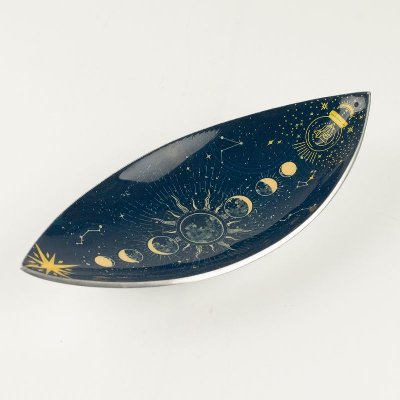 Cuenco para incienso de esmalte - Aluminio - Fases lunares del zodiaco