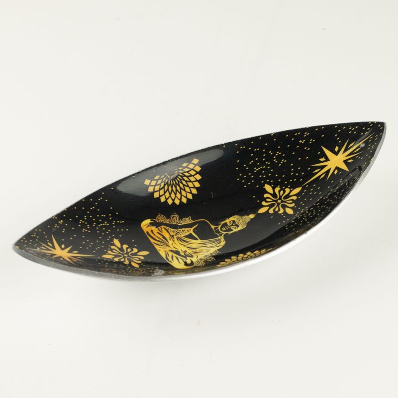Cuenco para incienso de esmalte - Aluminio - Buda dorado y negro