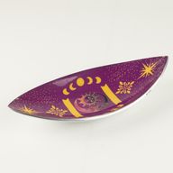 Cuenco para incienso de esmalte - Aluminio - Sol y fases lunares morado