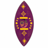 Cuenco para incienso de esmalte - Aluminio - Sol y fases lunares morado