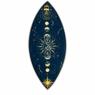Cuenco para incienso de esmalte - Aluminio - Fases lunares del zodiaco