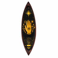 Cuenco para incienso de esmalte - Madera de mango - Hamsa