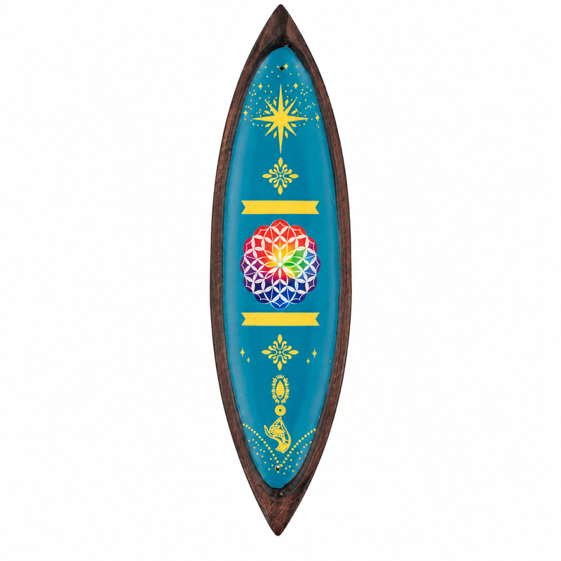 Cuenco para incienso de esmalte - Madera de mango - Mandala
