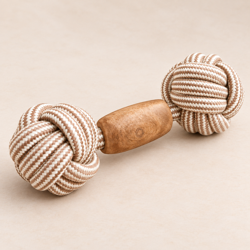 Juguetes PAW para mascotas – Mordedor de madera de café Double Trouble Tug