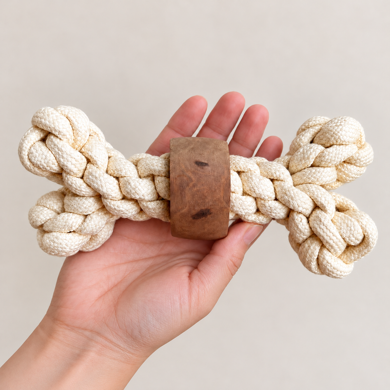 Juguete PAW – Mordedor de madera de café – Hueso Power Knot