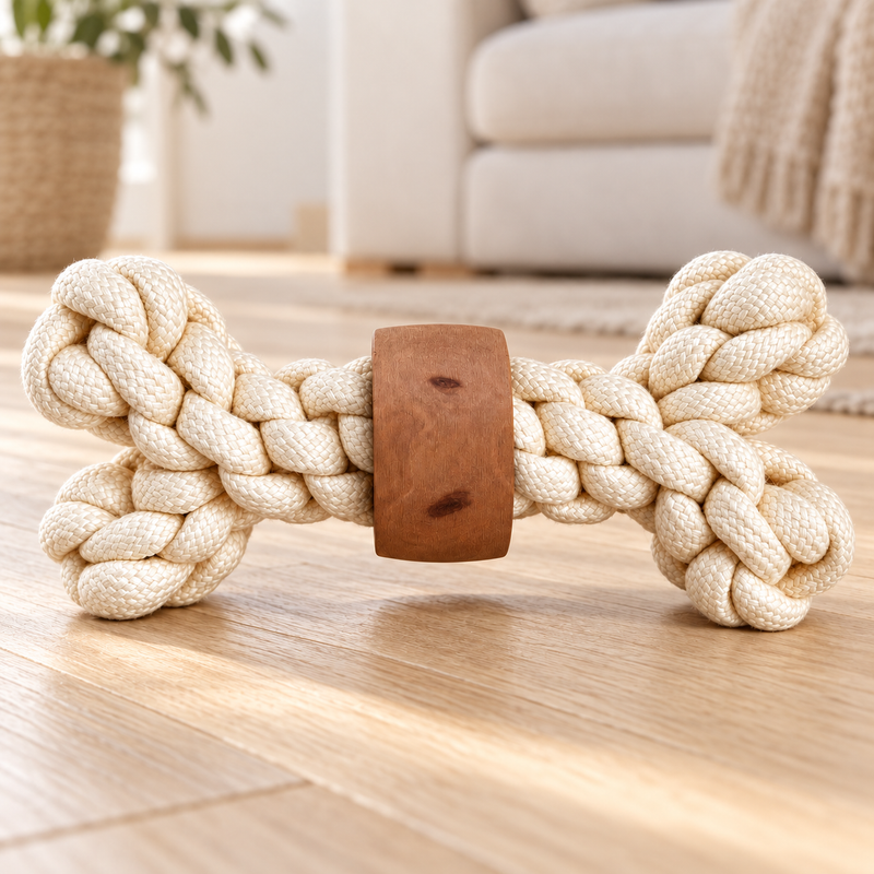 Juguete PAW – Mordedor de madera de café – Hueso Power Knot