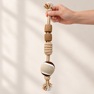 Juguetes PAW – Mordedor de madera de café – Bastón con bola nudosa