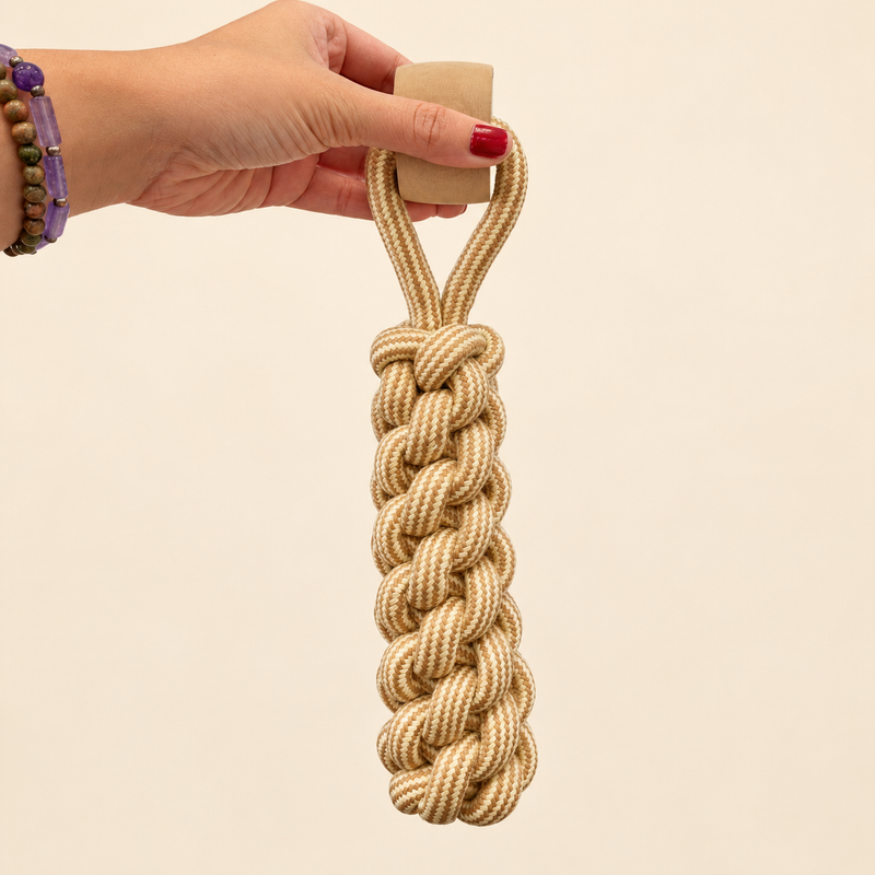 Juguetes PAW para mascotas – Mordedor de madera de café Lumberjack Pull