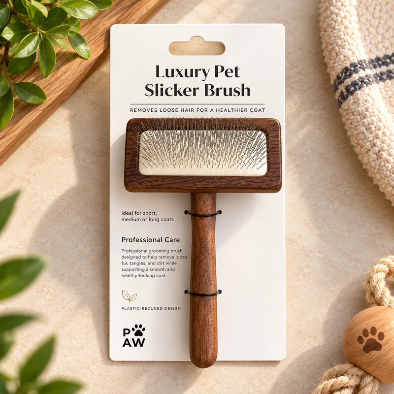 Herramientas de aseo PAW - Peine desenredante mediano - Nogal