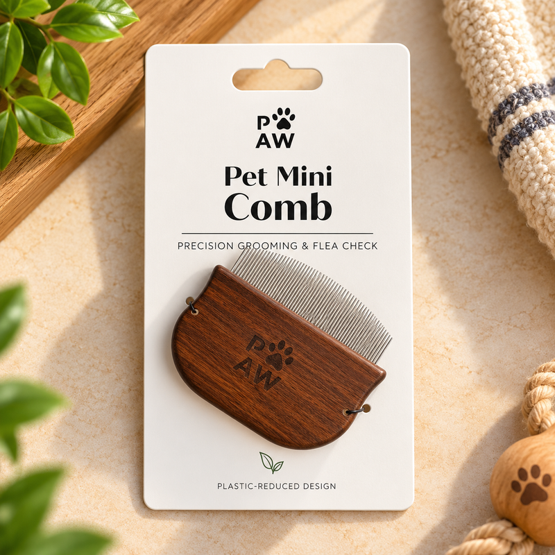 Herramientas de aseo PAW – Peine para pulgas y zonas delicadas – Nogal