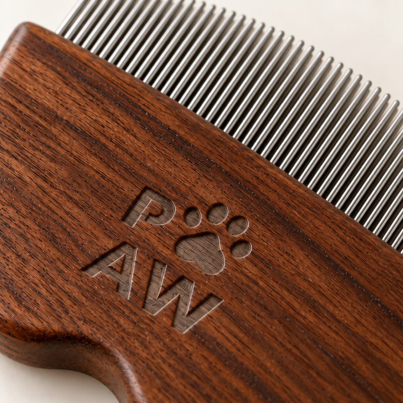 Herramientas de aseo PAW – Peine para pulgas y zonas delicadas – Nogal
