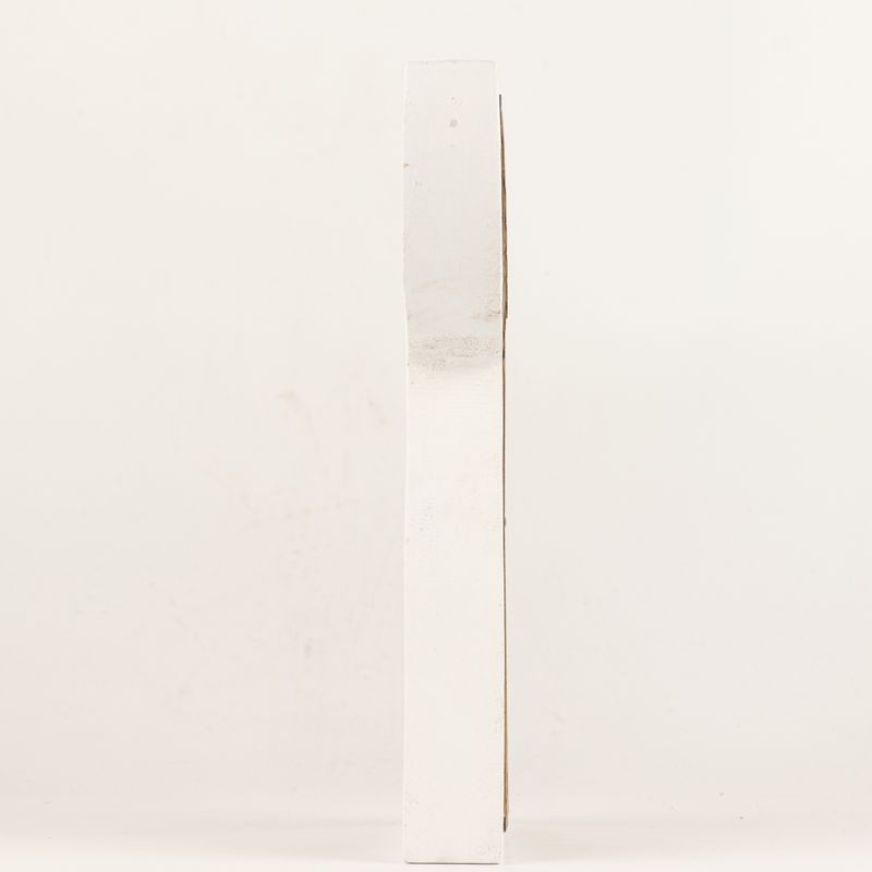 Ángel de madera de mango - Acabado en blanco con decoración de hierro recortada - 22 cm