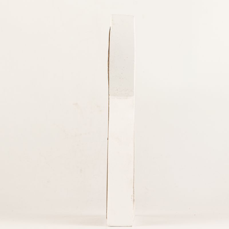 Ángel de madera de mango - Acabado en blanco con decoración de hierro recortada - 22 cm