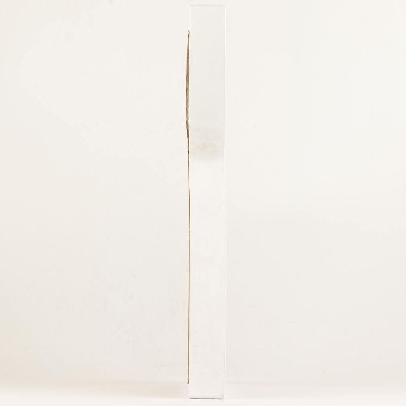 Ángel de madera de mango - Acabado decapado con decoración de hierro recortada - 39 cm