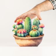 Plantas de madera – Jardín de cactus mediano
