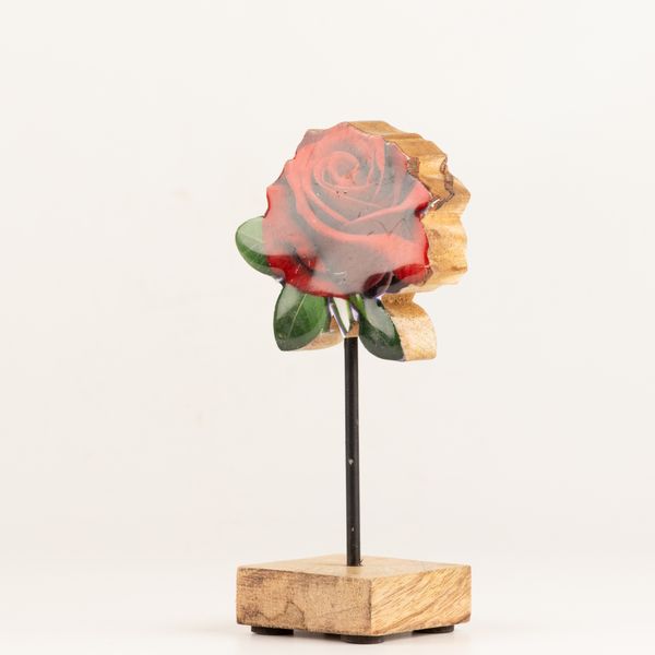 Plantas decorativas de madera - Mini rosa individual