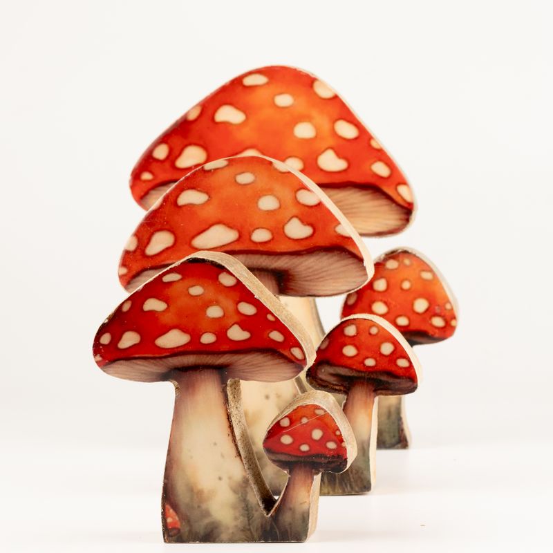 Plantas de madera para el hogar - Seta grande de sombrero rojo