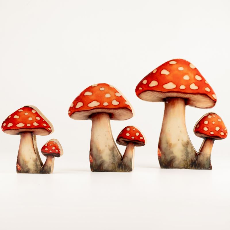 Plantas de madera para el hogar - Seta grande de sombrero rojo