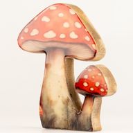 Plantas de madera para el hogar - Seta grande de sombrero rojo