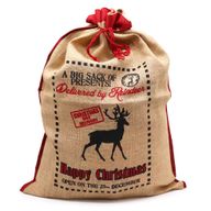 Saco de yute santa - Deliveried By Reindeer