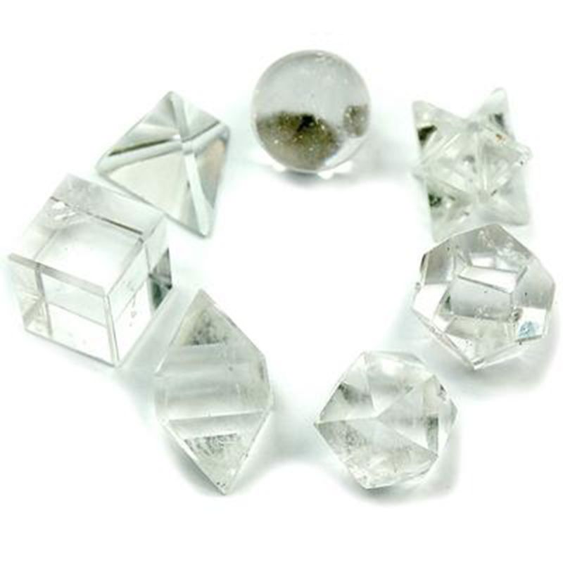 Juego geométrico de siete piezas de cristal