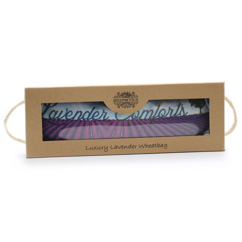 Bolsa de trigo en caja de regalo - lavanda