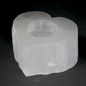 Candelero Selenite corazón