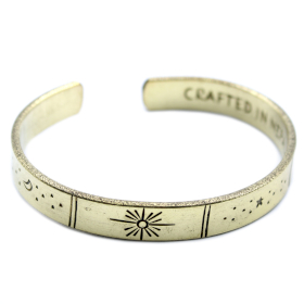 Pulsera de Inspiración - Latón Amanecer, Galaxia, Estrellas, Tierra