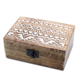 Caja de Madera Blanca - 6x4 Pastillero Diseño Eslavo