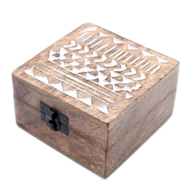 Caja de Madera Blanca - 4x4 Diseño Azteca