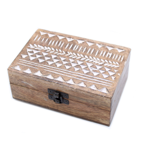 Caja de Madera Blanca - 6x4 Aztec Design