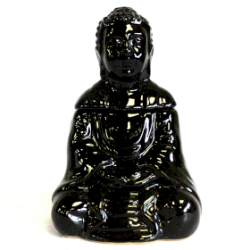 Quemador aceite Buda sentado - negro