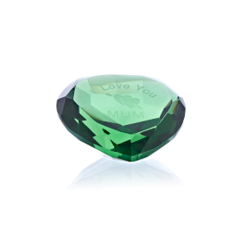 50mm Verde Diamante CORAZÓN + I LOVE YOU MUM
