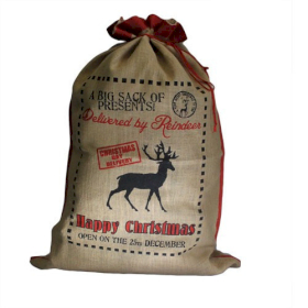 Saco de yute santa - Deliveried By Reindeer