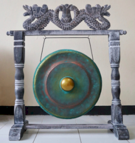 Pequeño Gong de Meditación con Soporte - 25cm - Verde
