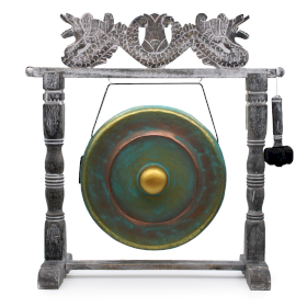 Gong de Meditación Mediano con Soporte - 50cm - Verde