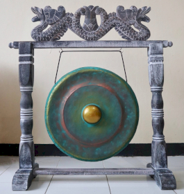 Gong de Meditación Mediano con Soporte - 35cm - Verde