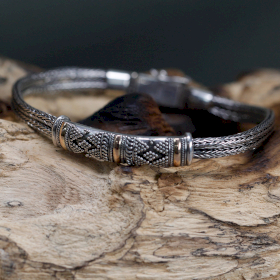 Pulsera de Plata y Oro - Cadena Unisex Única