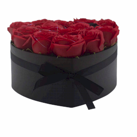 Caja de Regalo - Flor de Jabón  13 Rosas rojo - corazon